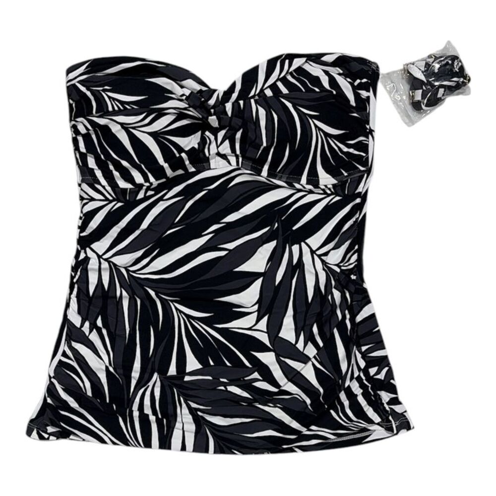 Anne Cole Women's Limited Edition UPF 50 Fashion Tankini Top - Black/White